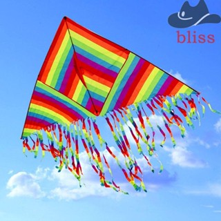 Bliss ว่าวโพลีเอสเตอร์ ทรงสามเหลี่ยม บินง่าย สีรุ้ง สําหรับผู้ปกครอง