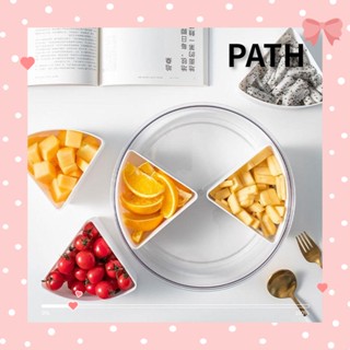 Path กล่องแบ่งผลไม้ PET+PP ทรงกลม ถอดออกได้ 5 ช่อง พร้อมฝาปิด สําหรับเสิร์ฟขนม ถั่ว ลูกอม แครกเกอร์ ชิป