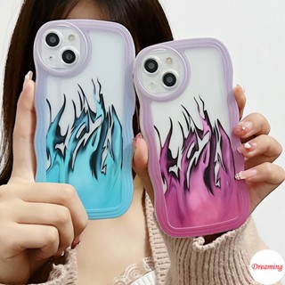 เคสโทรศัพท์มือถือ ทรงวงรี ลายเปลวไฟ สีฟ้า สําหรับ VIVO V27E V25E V23E V21E V20 V17 V15 V9 Youth V5S S1 Pro