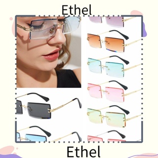 Ethel1 แว่นตากันแดดแฟชั่น ทรงสี่เหลี่ยม ไร้ขอบ UV400 สําหรับผู้หญิง และผู้ชาย