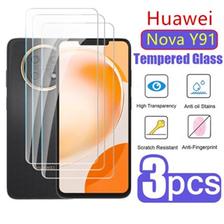 (ขายดี) ฟิล์มกระจกนิรภัยกันรอยหน้าจอ HD ใส สําหรับ Huawei Nova Y91 Y71 4G NovaY91 NovaY71 2023 1-3 ชิ้น