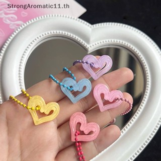 Strongaromatic พวงกุญแจ จี้รูปหัวใจ Y2k สีหวาน สําหรับแขวนกระเป๋าเป้สะพายหลัง