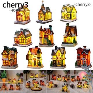 Cherry3 โคมไฟกลางคืน LED รูปบ้านคริสต์มาส ขนาดเล็ก สําหรับตกแต่งบ้าน