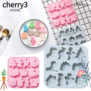 Cherry3 แม่พิมพ์ ลายซานตาคลอส คริสต์มาส สโนว์แมน 11 ช่อง สําหรับทําสบู่ เค้ก ช็อคโกแลต ถุงมือ ถุงมือ ของขวัญ