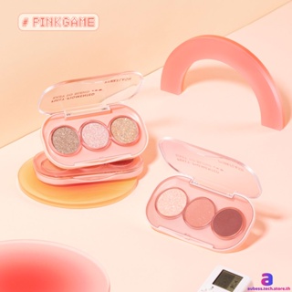 PINKFLASH Eyeshadow Palette High Color Rendering Long-lasting Waterproof อายแชโดว์ 3 สี Pink Girly AUBESSTECHSTORE