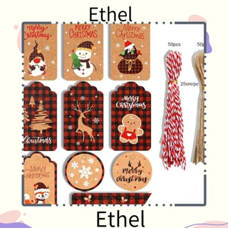 Ethel1 ป้ายแท็กกระดาษคราฟท์ สําหรับตกแต่งคริสต์มาส DIY 100 ชิ้น