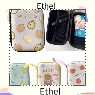 Ethel1 กระเป๋าเก็บหูฟัง กระเป๋าถือ สายชาร์จ ลายการ์ตูนผลไม้ สําหรับผู้หญิง