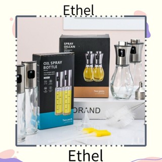 Ethel1 เครื่องพ่นน้ํามัน สเตนเลส แบบพกพา 100 มล. สําหรับทําอาหาร แก้ว ซอสถั่วเหลือง 2 แพ็ก