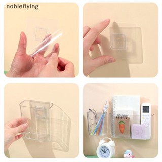 Nf กล่องเก็บของติดผนัง แบบใส ไม่ต้องเจาะผนัง ชั้นวางข้างเตียง จัดระเบียบ nobleflying