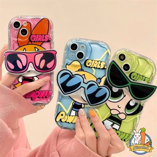 เคสโทรศัพท์มือถือแบบนิ่ม ใส กันกระแทก ลายการ์ตูน The Powerpuff Girls พร้อมที่ตั้งวาง สําหรับ Xiaomi Redmi 12C 12 A1 10C 10A 10 9 9A 9C 9T Redmi Note 12 12s 11 11s 10 10s 9 9s Pro