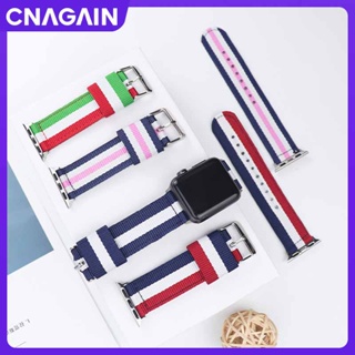 Cnagain สายนาฬิกาข้อมือ ผ้าแคนวาส ไนล่อน สําหรับ Apple Watch Ultra Series 8 7 6 5 4 3 2 1 SE iWatch 49 มม. 45 มม. 41 มม. 44 มม. 40 มม. 42 มม. 38 มม.