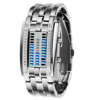Ship tomorrow Iron Face Knight Binary Led Watch Double Row Light Watch Electronic Watch