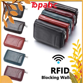 TOP Rfid กระเป๋าสตางค์หนัง ใส่เหรียญได้ แบบคลิปหนีบ สําหรับผู้หญิง และผู้ชาย