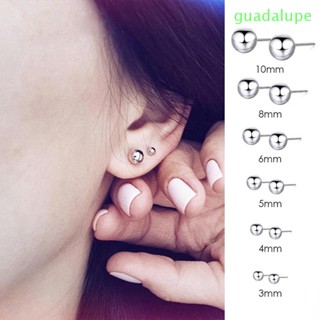 Guadalupe ต่างหู สีทอง สไตล์เกาหลี ผู้หญิง สเตนเลส เครื่องประดับ สีเงิน ลูกบอลขนาดเล็ก