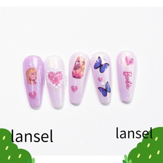 Lansel สติกเกอร์ติดเล็บ ลายการ์ตูนบาร์บี้ เจ้าหญิง ของขวัญ สําหรับตกแต่งเล็บ DIY