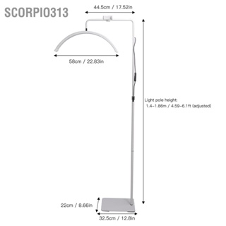 Scorpio313 โคมไฟตั้งพื้น 23 นิ้ว ฮาล์ฟมูน 36W 3200‑5600K แสงอินฟราเรด LED สีขาว 100‑240V