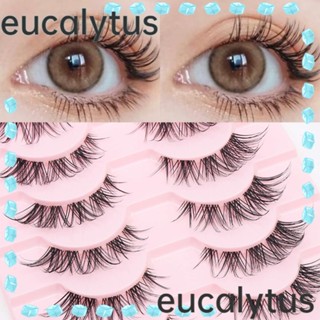 Eucalytus1 ขนตาปลอม เส้นใยสังเคราะห์ น้ําหนักเบา สําหรับแต่งหน้า 10 คู่