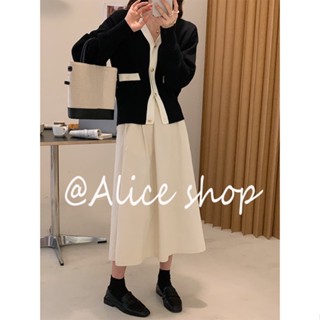 Alice เสื้อแฟชั่นผู้หญิง เสื้อแขนยาว คลุม ไหมพรม ครอปเสื้อแขนยาว  Comfortable ทันสมัย Chic ทันสมัย A21K060 36Z230909