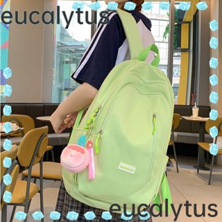 Eucalytus1 กระเป๋าเป้สะพายหลัง ผ้าไนล่อน ความจุเยอะ แต่งจี้น่ารัก เหมาะกับของขวัญ สําหรับผู้หญิง