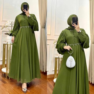 - Gaveena Dress Maxy Gamis Muslim Apk Payet Matt Babydoll Full