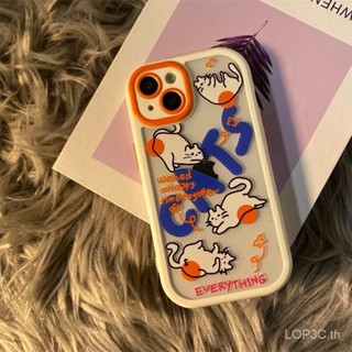 เคสโทรศัพท์มือถือ ซิลิโคนนิ่ม ใส กันกระแทก ลายการ์ตูนแมวน่ารัก สําหรับ iPhone 7 8 Plus XS XR X XS max 11 12 13 14 11 Pro max 12 Pro 13 Pro max 14 Pro Max เคสป้องกัน