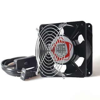 พัดลมระบายความร้อน พัดลมตู้ ตัวลม 12Cm 220-240V ปลั่กเสียบไฟบ้าน