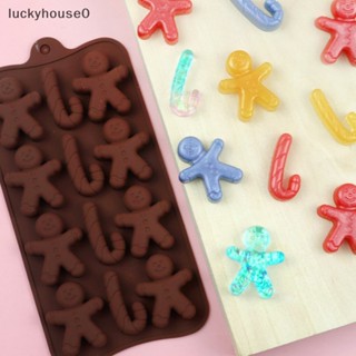 Luckyhouse0^^ ถาดแม่พิมพ์ซิลิโคน รูปคริสต์มาส สําหรับทําช็อคโกแลต คุกกี้ ขนมหวาน ขิง ขนมปังขิง