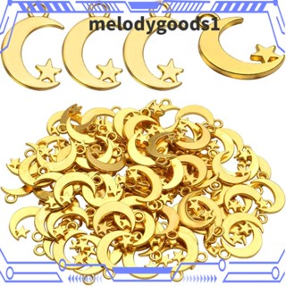 Melodygoods1 ต่างหู อัลลอย อัลลอย รูปดาว ดวงจันทร์ ดาว สีทอง สีเงิน แฮนด์เมด DIY