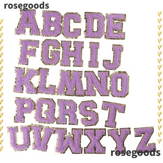 Rosegoods1 แผ่นแพทช์ปักตัวอักษรภาษาอังกฤษ A-Z Chenille