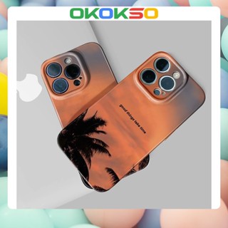 [OKOKSO] ใหม่ เคสโทรศัพท์มือถือนิ่ม กันกระแทก ลายการ์ตูนต้นมะพร้าว ดวงอาทิตย์ตก เหมาะกับคู่รัก สําหรับ OPPO Reno9 Reno8 Reno7pro reno6 7z 5 R17 A9 2020 4Z 5G F11 A31 A15 A3S A77