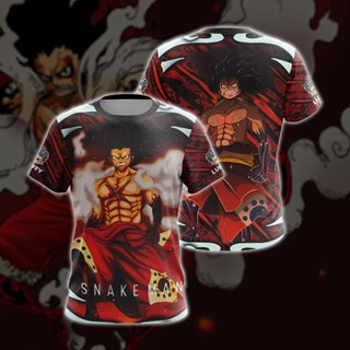 เสื้อยืด พิมพ์ลาย One Piece Luffy Snakeman 3 มิติ สําหรับผู้ชาย และผู้หญิง