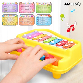 Ameesi 2 in 1 เครื่องดนตรีเปียโน ระนาด พร้อมการ์ดเพลง ค้อน ของเล่นเพื่อการศึกษา สําหรับเด็ก