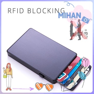 Mh กระเป๋าสตางค์อัตโนมัติ แบบป๊อปอัพ บางพิเศษ กันขโมย RFID สําหรับผู้ชาย