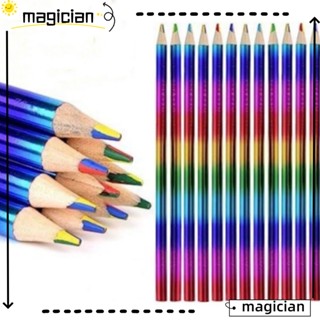 Mag ดินสอไม้ ลายกราฟฟิตี้ สีรุ้ง 180x7.2 มม. สําหรับใช้ในบ้าน 48 ชิ้น