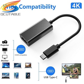 [Qcutable.th] สายเคเบิลอะแดปเตอร์ 4K USB3.1 USB Type C เป็น HDMI สําหรับ Samsung Microsoft