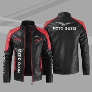 Moto GUZZI เสื้อแจ็กเก็ตหนัง แขนยาว กันฝน กันลม ลายโลโก้ V85 TT สําหรับขี่รถจักรยานยนต์