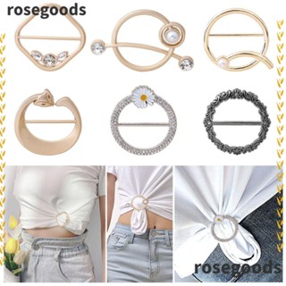 Rosegoods1 4 ชิ้น ผ้าพันคอ หัวเข็มขัด อเนกประสงค์ เสื้อยืด คลิปเข็มกลัดผ้าไหม ผ้าคลุมไหล่ หัวเข็มขัด