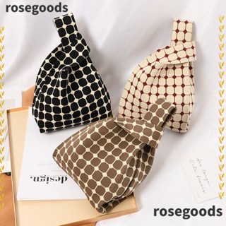 Rosegoods1 กระเป๋าถือ กระเป๋าช้อปปิ้ง ผ้าถัก ขนาดเล็ก สําหรับผู้หญิง