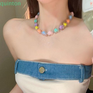 Quinton สร้อยคอโชคเกอร์ จี้เรซิ่น รูปดาว สีแคนดี้ แฟชั่นฤดูร้อน สําหรับเด็กผู้หญิง