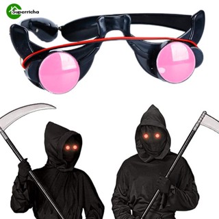 พร็อพคอสเพลย์ พร็อพตกแต่งปาร์ตี้ หน้ากาก เทศกาลฮาโลวีน Death God Led Light-up Glasses / Horror Red-eye Eyewear / Funny Novelty Luminous Glasses / Kids Adults Festival Toy