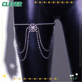 Clever สายโซ่คริสตัล พลอยเทียม รูปเกล็ดหิมะ สีเงิน สําหรับผู้ใหญ่