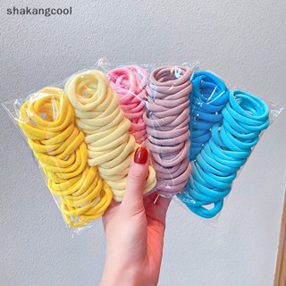 Shakangcool ยางรัดผมหางม้า แบบยืดหยุ่น สีดํา สีขาว สําหรับเด็กผู้หญิง 50 ชิ้น SGL