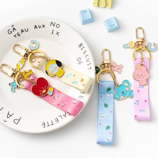 KPOP BTS BT21 Baby Cartoons Cute Candy Colors Keychain Key Ring Holder Accessories Kids Friend Gift Clearance sale