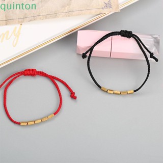 Quinton สร้อยข้อมือ เชือกนําโชค เรียบง่าย สีดํา สีแดง ปรับได้ สไตล์ทิเบต มิตรภาพ เครื่องประดับ