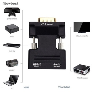 Fbth ตัวแปลง HDMI ตัวเมีย เป็น VGA ตัวผู้ พร้อมอะแดปเตอร์เสียง รองรับเอาต์พุตสัญญาณ 1080P QDD