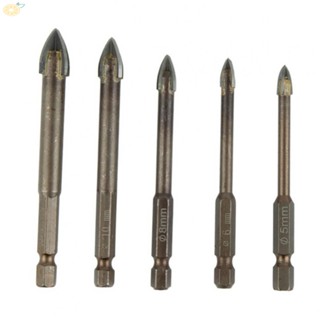 【VARSTR】Drill Bit 5pcs 6*77mm Cemented Carbide 1/4" Hex 10*82mm Anti-rust Treatment