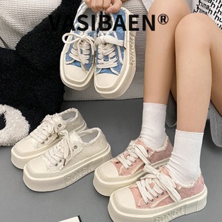 VASIBAEN platform athleisure shoes รองเท้าผ้าใบส้นเตี้ยใส่กับกระโปรงได้