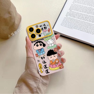 เคสโทรศัพท์มือถือนิ่ม ลายชินจัง ดอกบัว ขนาดใหญ่ สําหรับ Apple Iphone 14promax 13pro 12 11 7p 634W