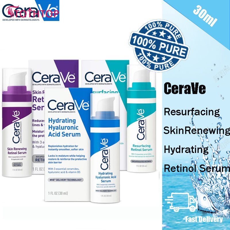 Cerave Retinol Resurfacing Serum Skin Renewing Serum Hydrating Hyaluronic Acid Serum 30ml [บนสุด]