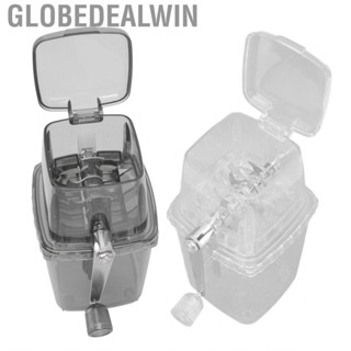 Globedealwin Portable Ice Crusher  Stainless Steel Blades Manual Chopper Clear Internal Structure Simple Operation 1.25L for Outdoor Camping